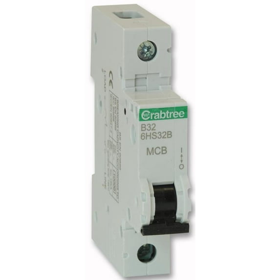 CRABTREE - 32A SP MCB, B Curve 10kA