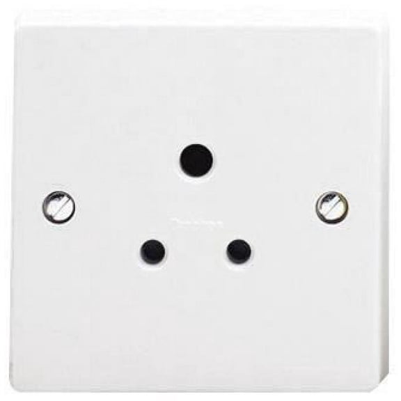 CRABTREE - 5A 1 Gang Round Pin Unswitched Socket, White
