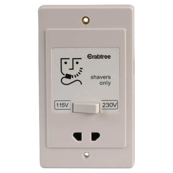 CRABTREE - Dual Voltage 230V/115V Shaver Socket