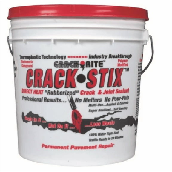 CRACK STIX RITE Rubberized Joint Filler Driveway Sealing 10 lb Pail 125' X 2050