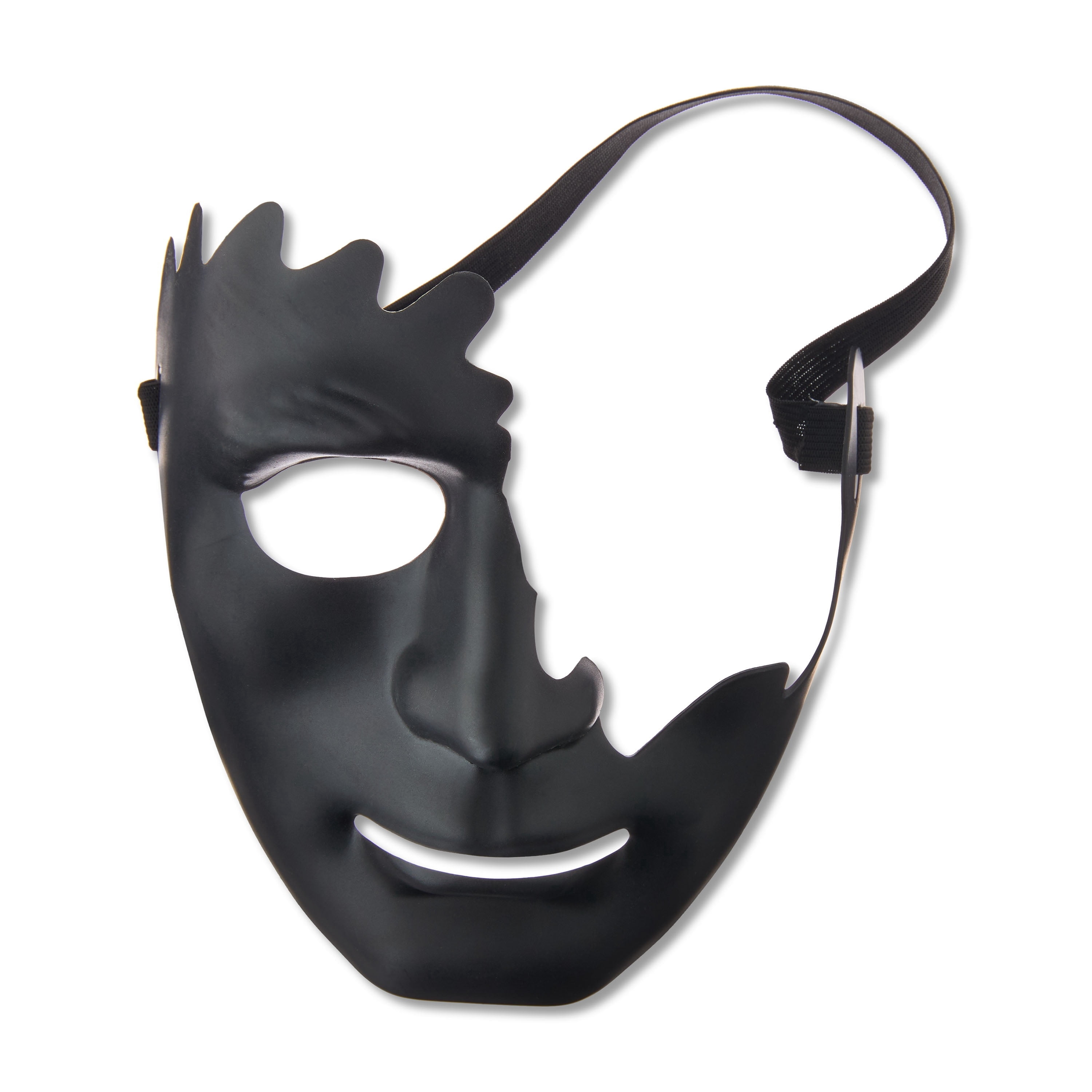 Cracked Half-Mask Costume Accessory for Adults, Black, Halloween by Way To Celebrate