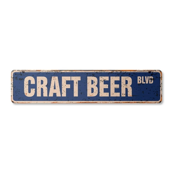 CRAFT BEER Vintage Aluminum Street Sign brewery beer cold barrel keg rustic metal tin | Indoor/Outdoor |  18" Wide