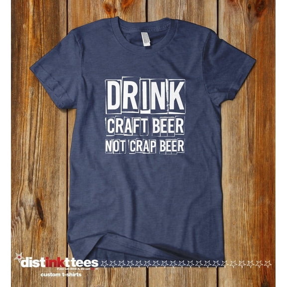CRAFT Beer Shirt - I Like Craft Beer Shirt - Beer Lover Gift - Vintage Heather Navy Medium