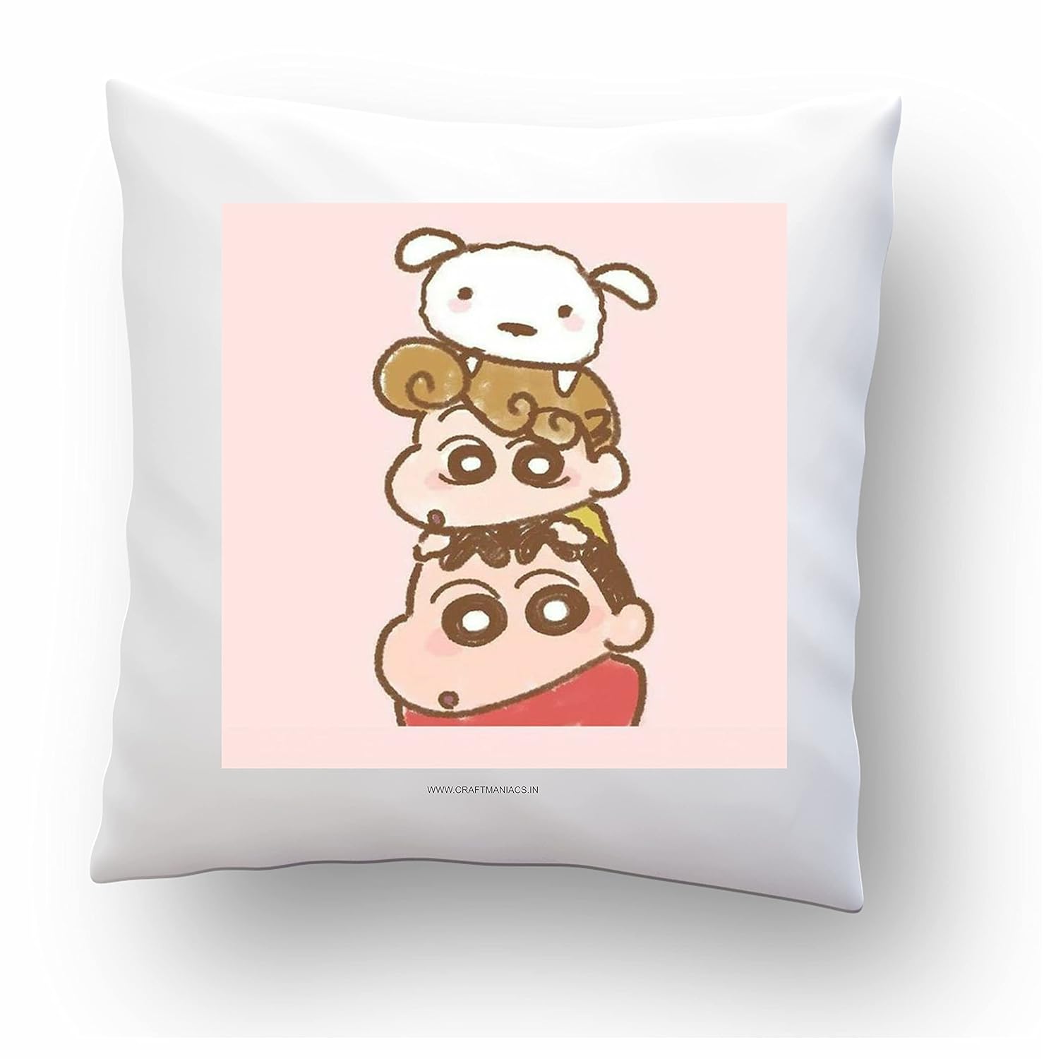 CRAFT MANIACS Shinchan Himawari Shiro 1616 INCHES Pillow with Filler