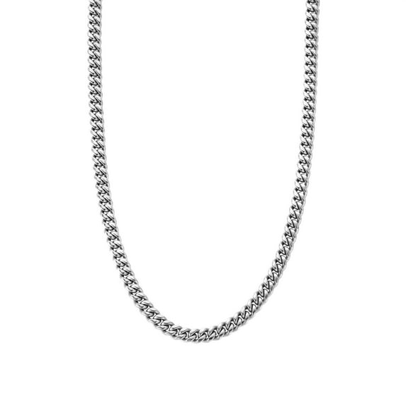 CRAFTD | Silver Cuban Link Chain | Durable Rhodium & 316L Stainless Steel | Waterproof, Heat & Sweat Resistant | Gifts for Men | Men's Jewelry | Width 8MM | Length 21.5” C87