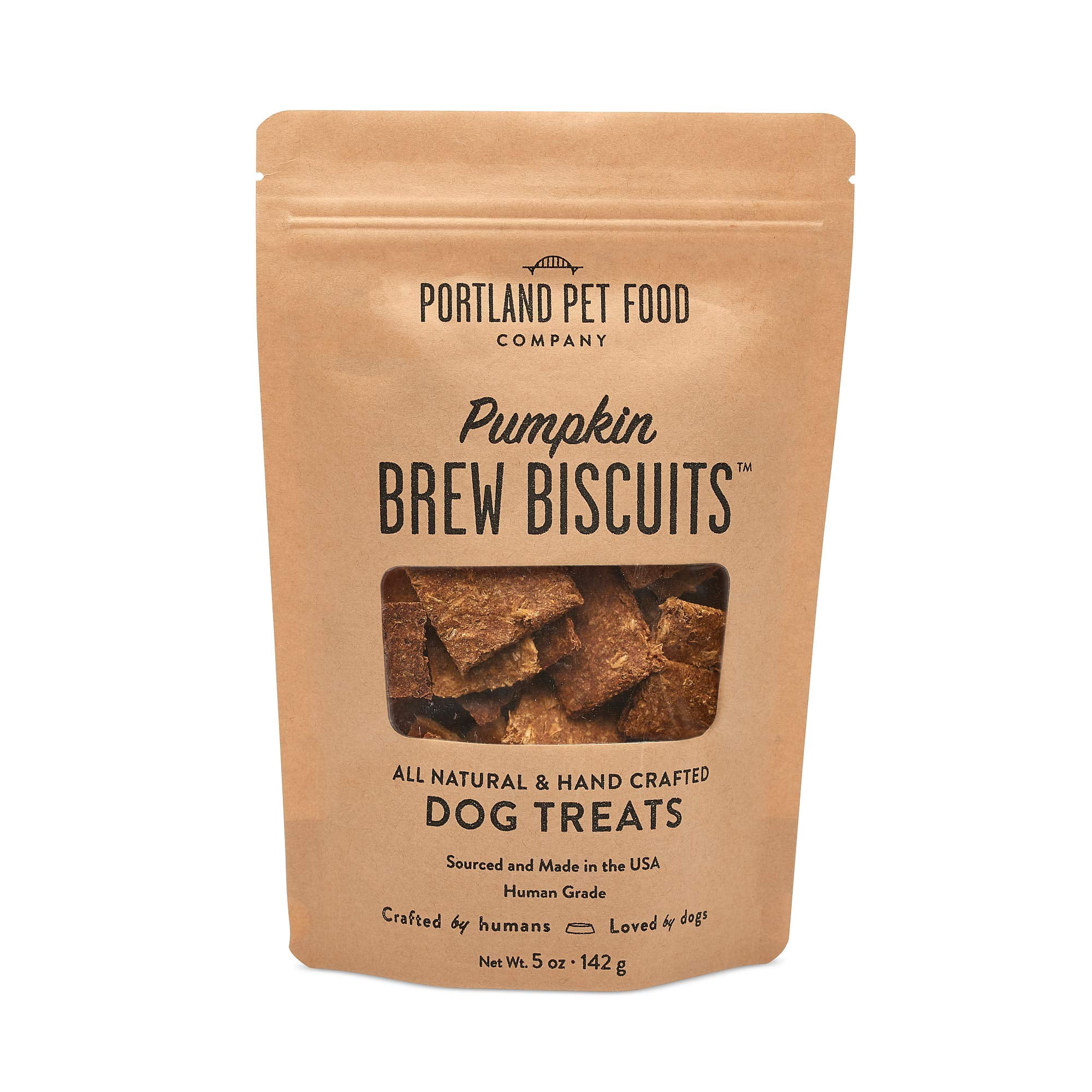 Portland Pet Food Company Bacon Brew Biscuits - All Natural Dog Treats, Human-Grade, 5oz Bag