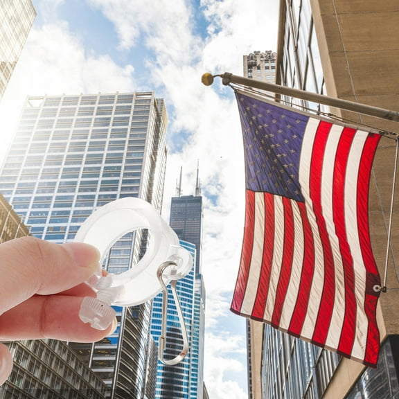 CRAFTHROU 10 Pcs Flag Pole Supplies Hook Style for Outdoor Supplies