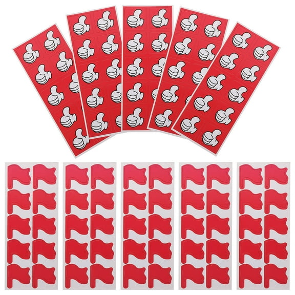 CRAFTHROU 10 Sheets Magnetic Stickers Red Flag Shape Erasable for Home Office School Use Encourage Reward Stickers