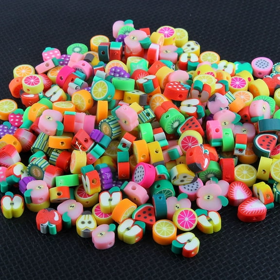 CRAFTHROU 100Pcs Polymer Clay Charms for Bracelets Making Assorted Color Handmade House Decorations