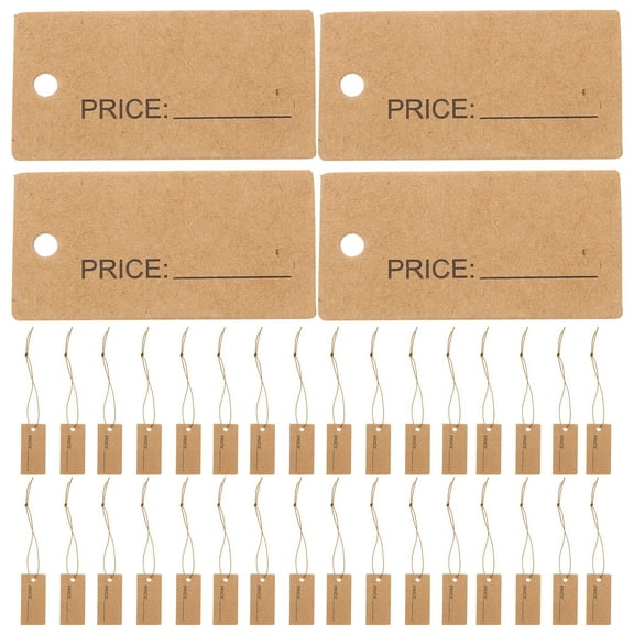 CRAFTHROU 100Pcs String Tags For Cupcake Decorations Blank Design