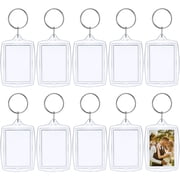 CRAFTHROU 10Pack Clear Picture Frame Keychain Tiny Photo Holder Keychain Gifting Occasions Family