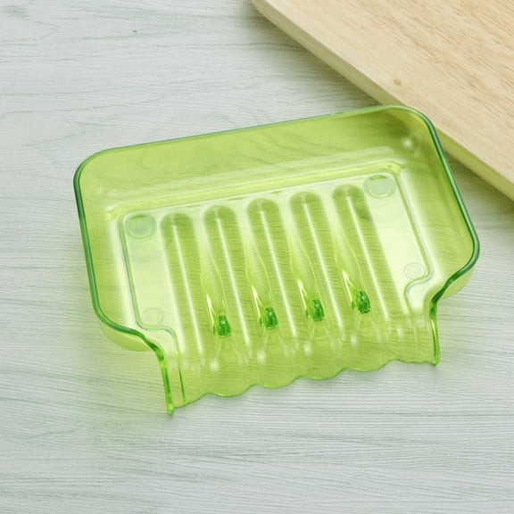 CRAFTHROU 1Pack Dish Square Green Plastic For Bathroom Use With Water Drainage