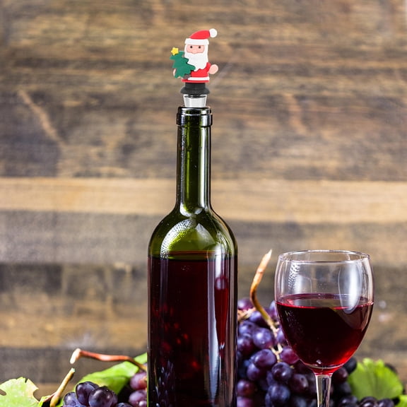 CRAFTHROU 1Pack Glass Bottle Sealer Snow Man Design Home Decoration Bottle Stoppers For Glass Bottles