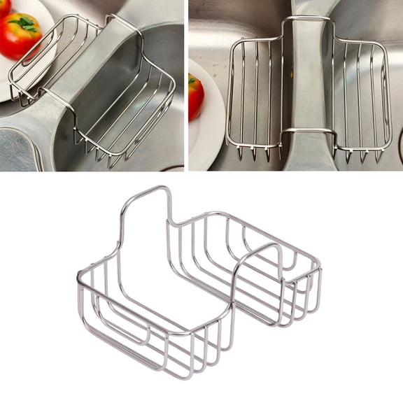 CRAFTHROU Washbasin Holder Storage Basket Food Grade Stainless Steel 1Pcs for Sponges