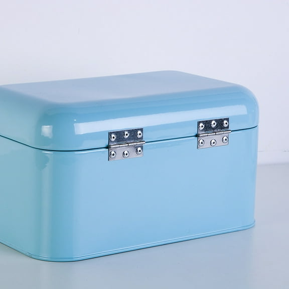 CRAFTHROU 1Pcs Rustic Bread Box with Vintage Design for Home and Store Use 30.5x20x16CM in Blue