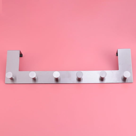 CRAFTHROU Silver Over The Door Hook Rack Stainless Steel with Scratch Free Ends