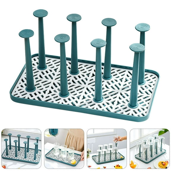 CRAFTHROU 1Pcs Water Cup Drying Rack for Living Room Drinking Bottle Drying Rack Square White