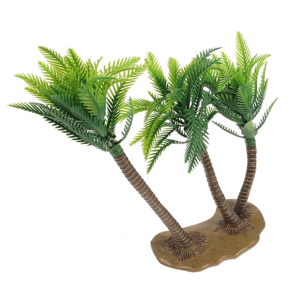 CRAFTHROU 1Set Artificial Coconut Tree Green 6x2.3x11in Plastic Decorative Diy Terrariums Fairy Gardens Moss Landscaping
