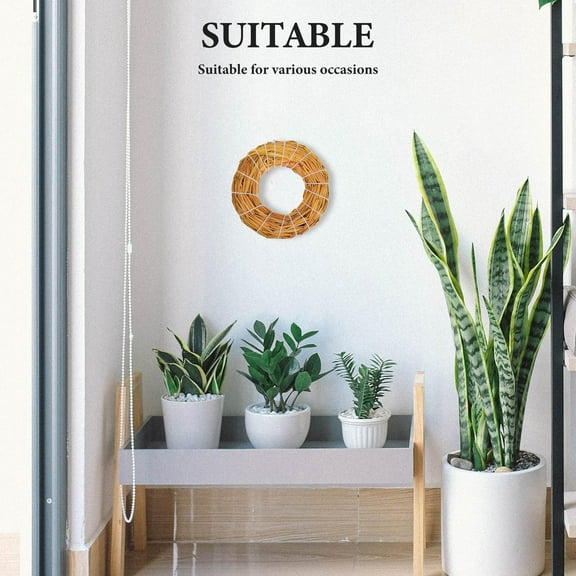 CRAFTHROU Natural Grapevine Base Wreath Round Straw 1Pack for Christmas Door Decorations