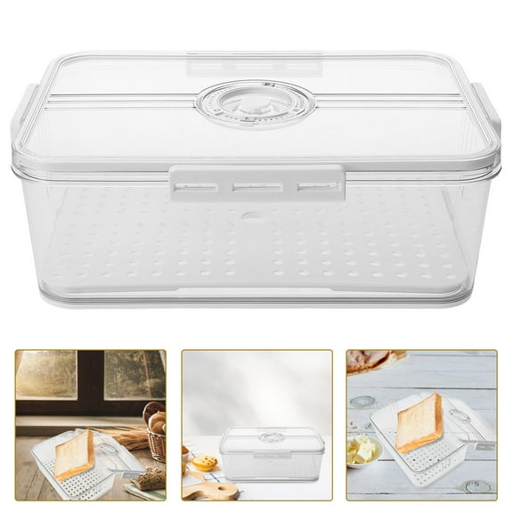CRAFTHROU 1Set Large Capacity Air Tight Bread Box with Moisture Prevention for Kitchen Use 11.9X8.9X4.1in