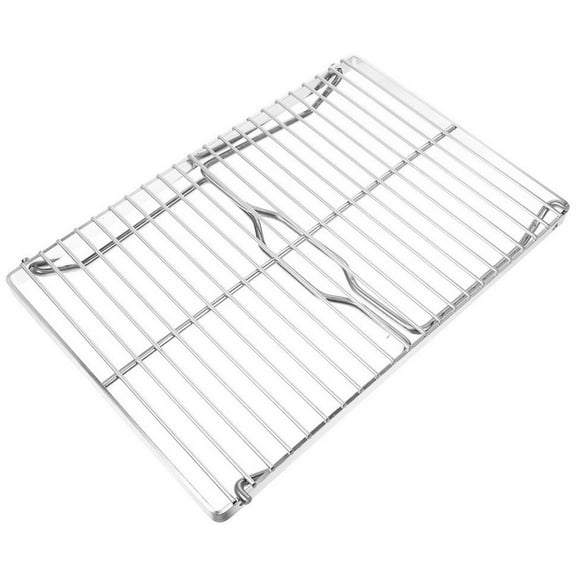 CRAFTHROU 1Set Silver Barbecue Grill Racks for Storage Holder and Picnic 30x16cm