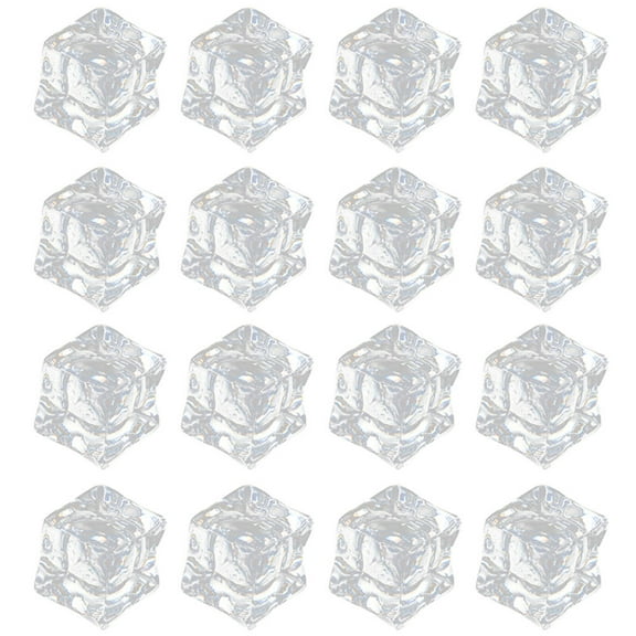 CRAFTHROU 200Pcs Fake Ice Cubes for Ice Craft and Play Transparent Acrylic Irregular Square Shape