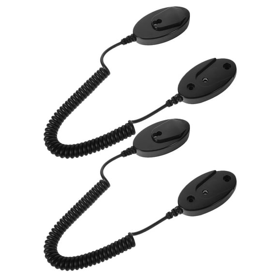 CRAFTHROU 2Pcs Anti-lost Cable Elastic Remote Tether Cord Secure Mobile Devices Oval Shape Black