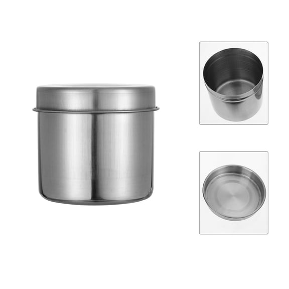 CRAFTHROU 2Pcs Silver Color Stainless Steel Canisters for Home and Commercial Users Easy to Clean