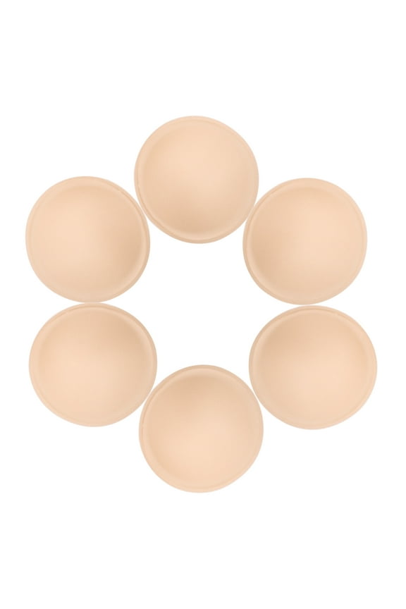 3 Pairs Beige Sponge Bra Cups Inserts for Backless Dress Removable Pads for Bras Inserts