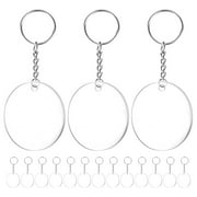 CRAFTHROU 30 Sets Round Acrylic Keychain Blanks for Crafting, Perfect for Friends, Family, and