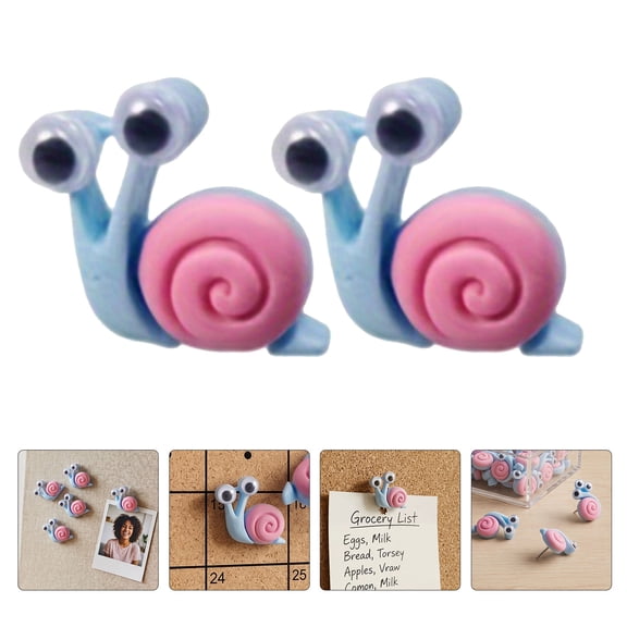 CRAFTHROU 30Pcs Cute Snail Push Pins Decorative Animal Push Pins for Cork Board Photo Posters