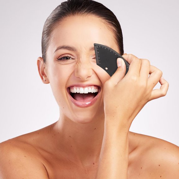 CRAFTHROU 3Pcs Eyebrow Mapping Ruler Tool Portable Brow Shaping Kit Accurate Black Measurement Guide