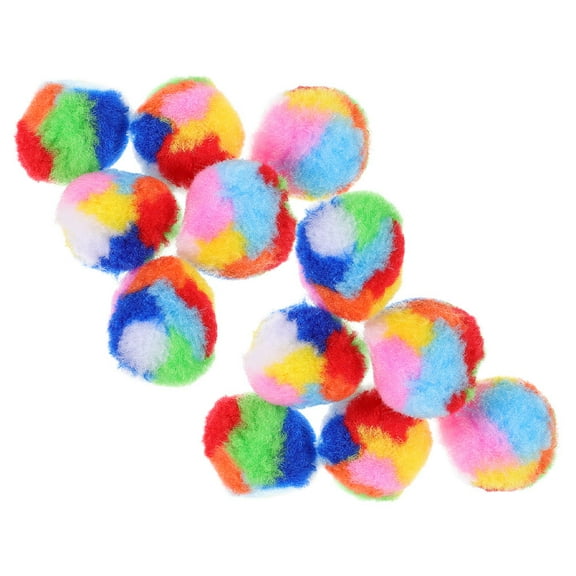 CRAFTHROU 40Pcs Round Plush Cat Balls Toy for Interactive Play and Exercise 1.4X1.4X1.4in