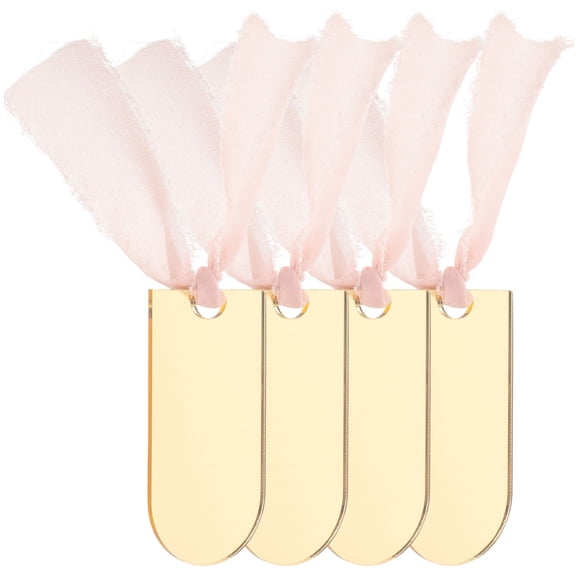 CRAFTHROU 4Pcs Golden Arched Acrylic Reserved Seating Signs for Clear Design Wedding Tables 3.5X1.8X0.1in