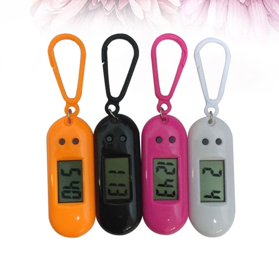 CRAFTHROU 4Pcs Keychain Pocket Watch with Digital Timekeeping for Examination and Travel