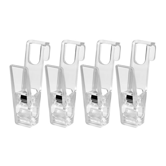 CRAFTHROU 4Pcs Laundry Hooks Multi-Use Hanging Clips Transparent For Travel Homeowners