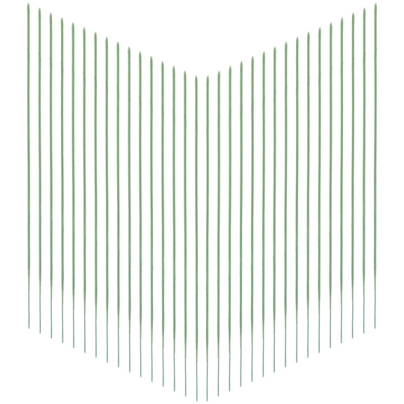 CRAFTHROU 50Pcs Green Plastic Floral Stems for Diy Craft and Floral Arrangement 9.8X0.08X0.08in