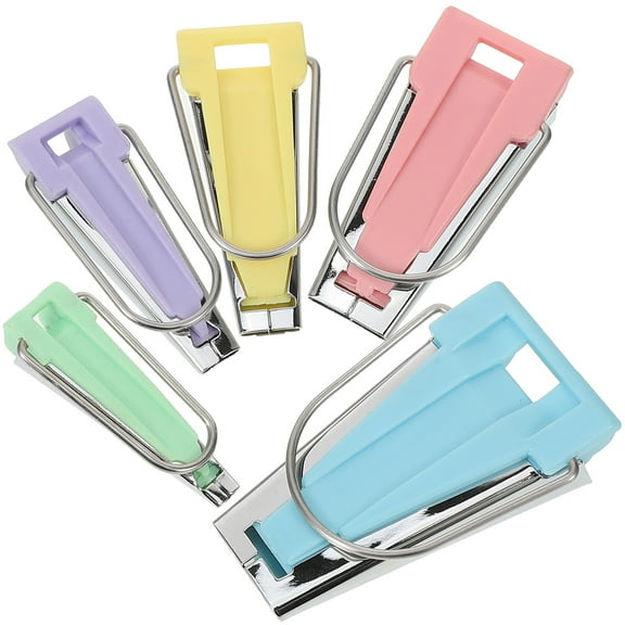 CRAFTHROU 5Pcs Bias Binding Maker Tools for Sewing and Quilting Assorted Color Plastic Alloy