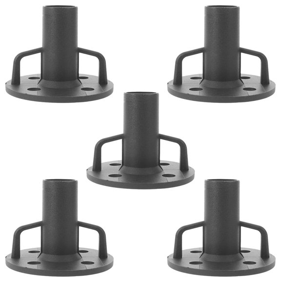 CRAFTHROU Nylon Flange Mount Pole Base, Black, Robust Outdoor Structure, 5Pcs