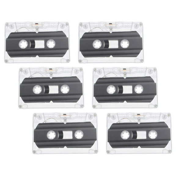 CRAFTHROU 6 Pcs Blank Cassette Tapes for Recording Rectangular Plastic for Family Members
