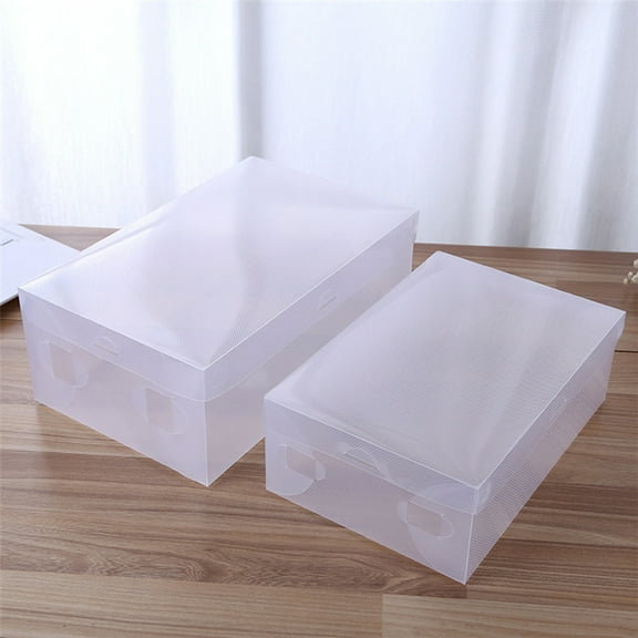 CRAFTHROU 6Pcs Shoes Storage Box with Lid Design for Closet 11x7.1x3.9in
