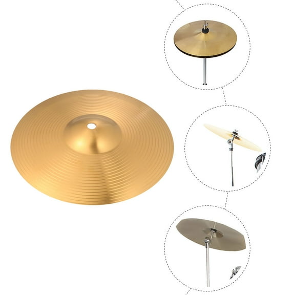 CRAFTHROU Alloy Drum Cymbal 1Pcs Golden for Simple Operation and Drum Kit Accessory
