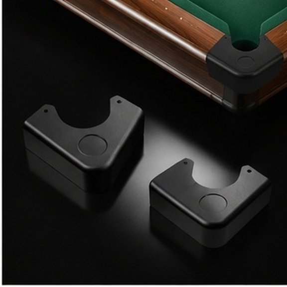 CRAFTHROU Black Plastic Billiard Corner Protectors, 2 Pack Replacement Plates for Pool Tables