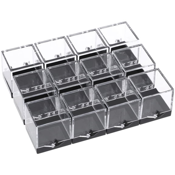 CRAFTHROU Gem Display Boxes Sealing Protecting For Office Display 12Pcs 1.4X1.4X1.4in