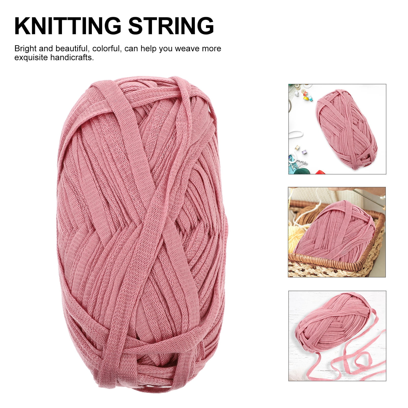 Pink Yarn Rope CRAFTHROU Diy Craft Rope 1 Roll Pink Acrylic Knitting Cord For Weaving ...