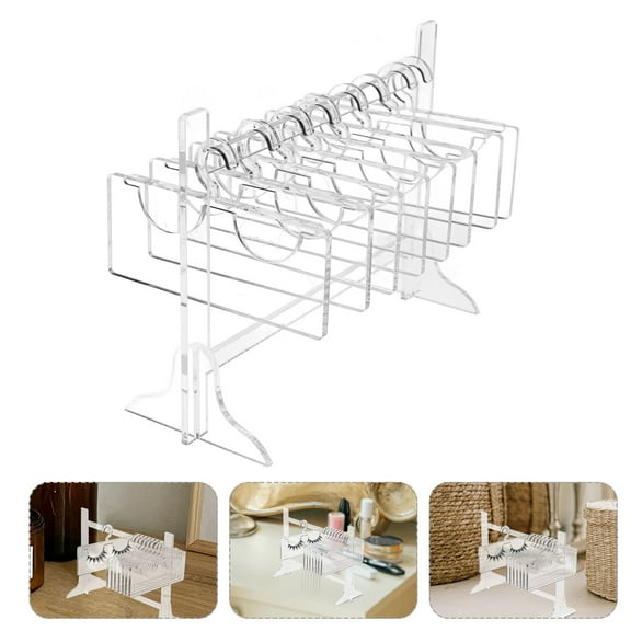 CRAFTHROU Eyelash Organizer Acrylic Hanger Shape Rack Space-Saving for False Eyelashes 1Pcs 11.8X4.7X2.3in