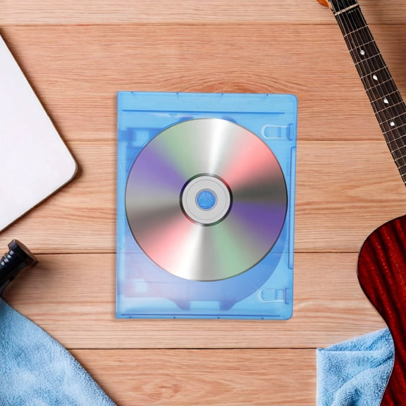 CRAFTHROU High Transparency Blue Plastic Cd Storage Box with Stylish Home Aesthetic