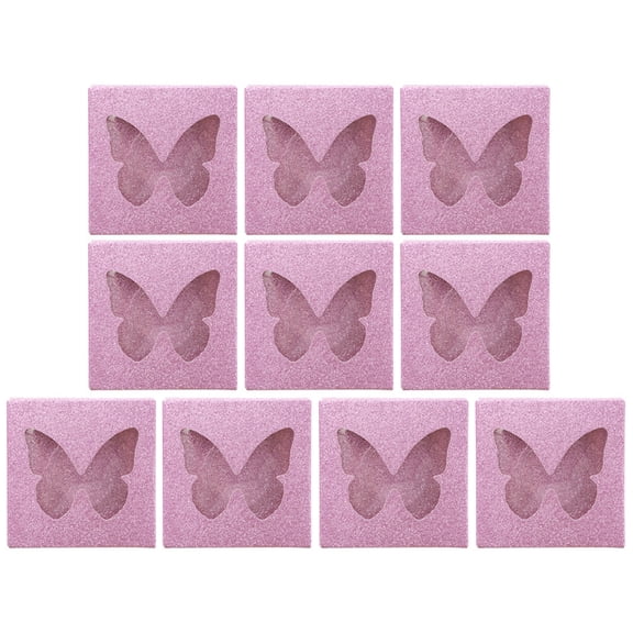 CRAFTHROU Lash Packaging Box 10 Sets Pink Plastic for Eyelash Protection and Storage 7.2X7.2X1.2in