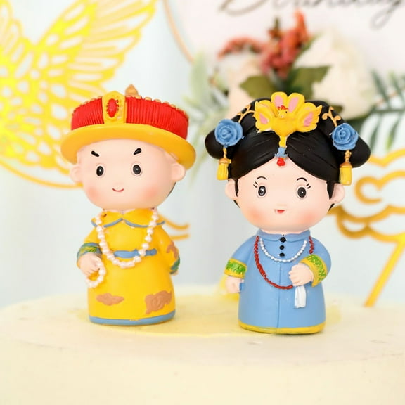 CRAFTHROU Little Figurines Chinese Queen Figurines Assorted Color 2Pcs Birthday