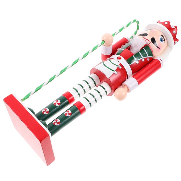 CRAFTHROU Nutcracker Statue Red and Green Colors 14.93X3.54X3.14in Wood Craft for present Exchange 1Pack